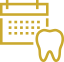 Animated calendar and tooth icon
