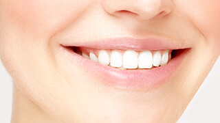 Closeup of smile with healthy teeth and gums