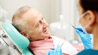 senior man’s dental checkup