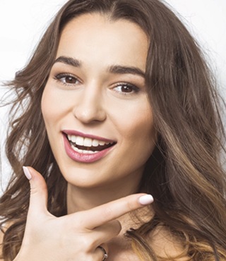 woman showing off smile