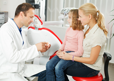 Young girl at dentist